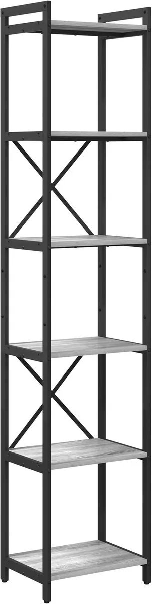 vidaXL Boekenplank - 40 - x - 30 - x - 189,5 - cm - Bewerkt - hout - Grijs - sonoma Grijs sonoma