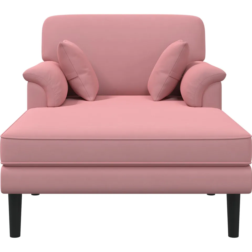 vidaXL Chaise longue Roze fluweel