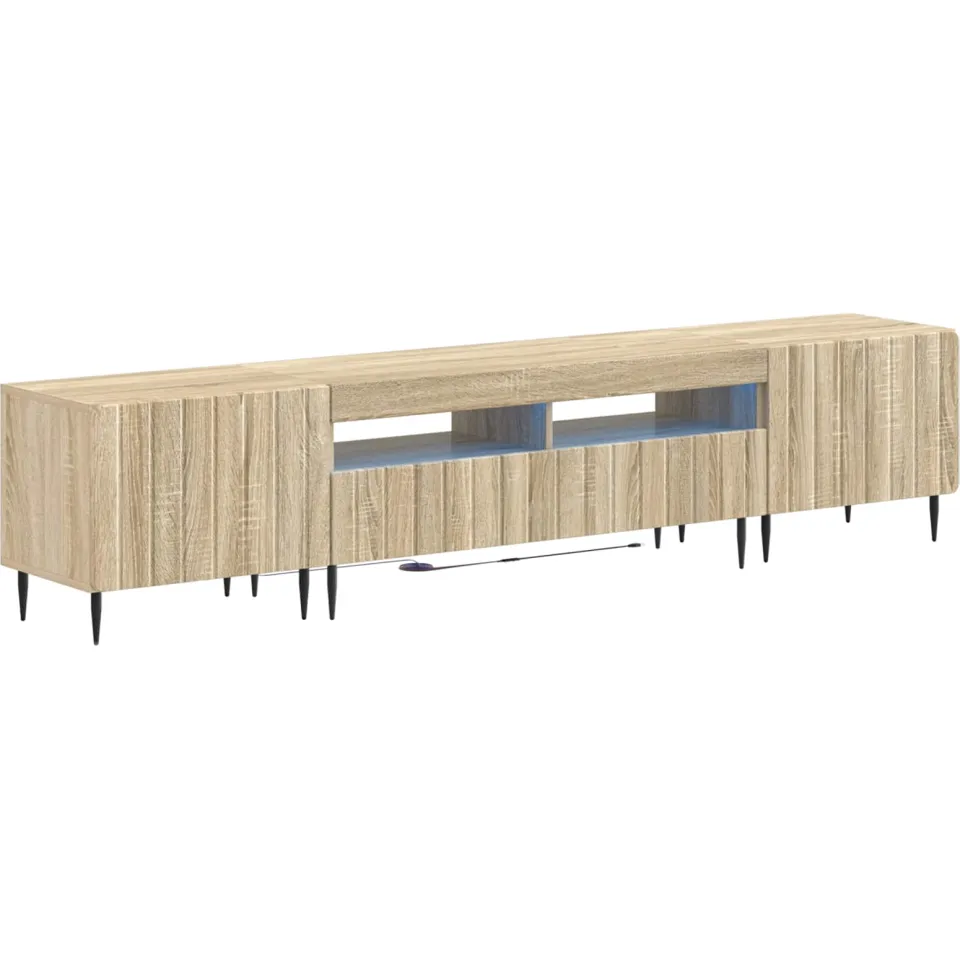 vidaXL 3-delige LED TV-kast ZWOLLE Sonoma Eiken Bewerkt hout Bruin