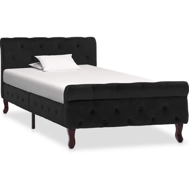 vidaXL Bedframe fluweel zwart 90x200 cm