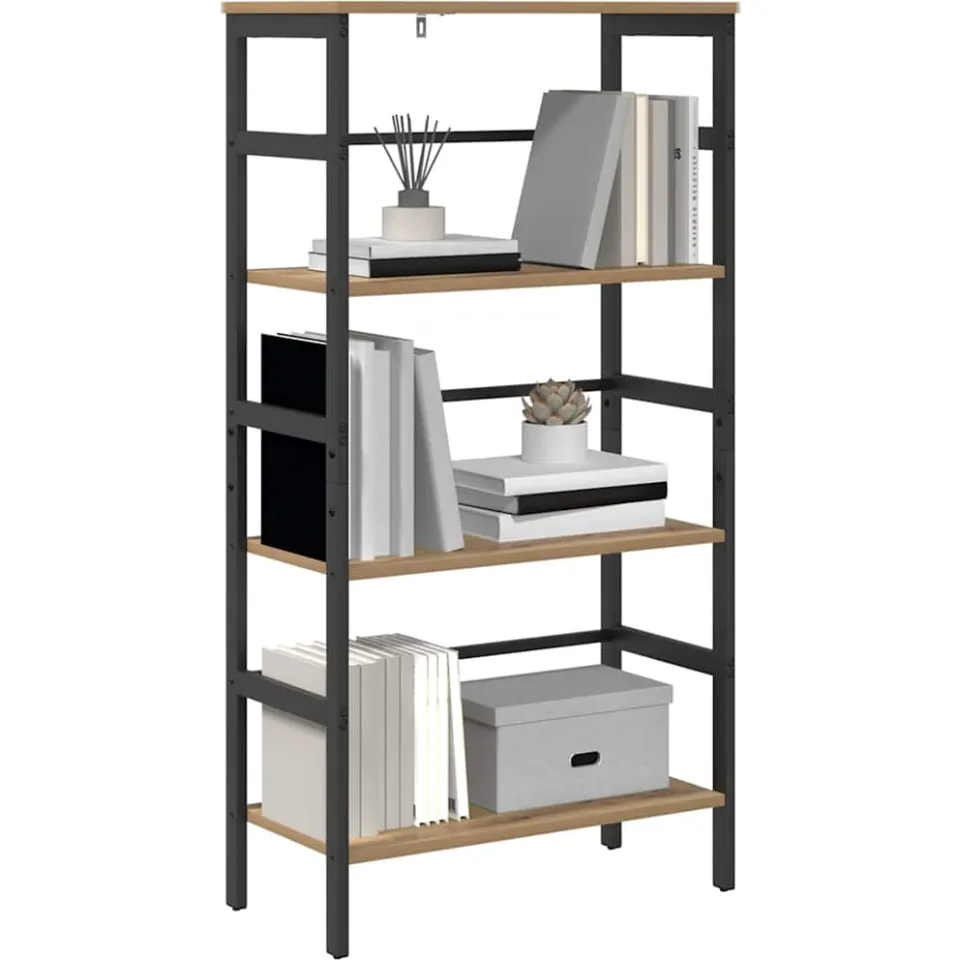 vidaXL Boekenkast 3-laags 60 x 29,5 x 115 cm Bewerkt hout Bruin