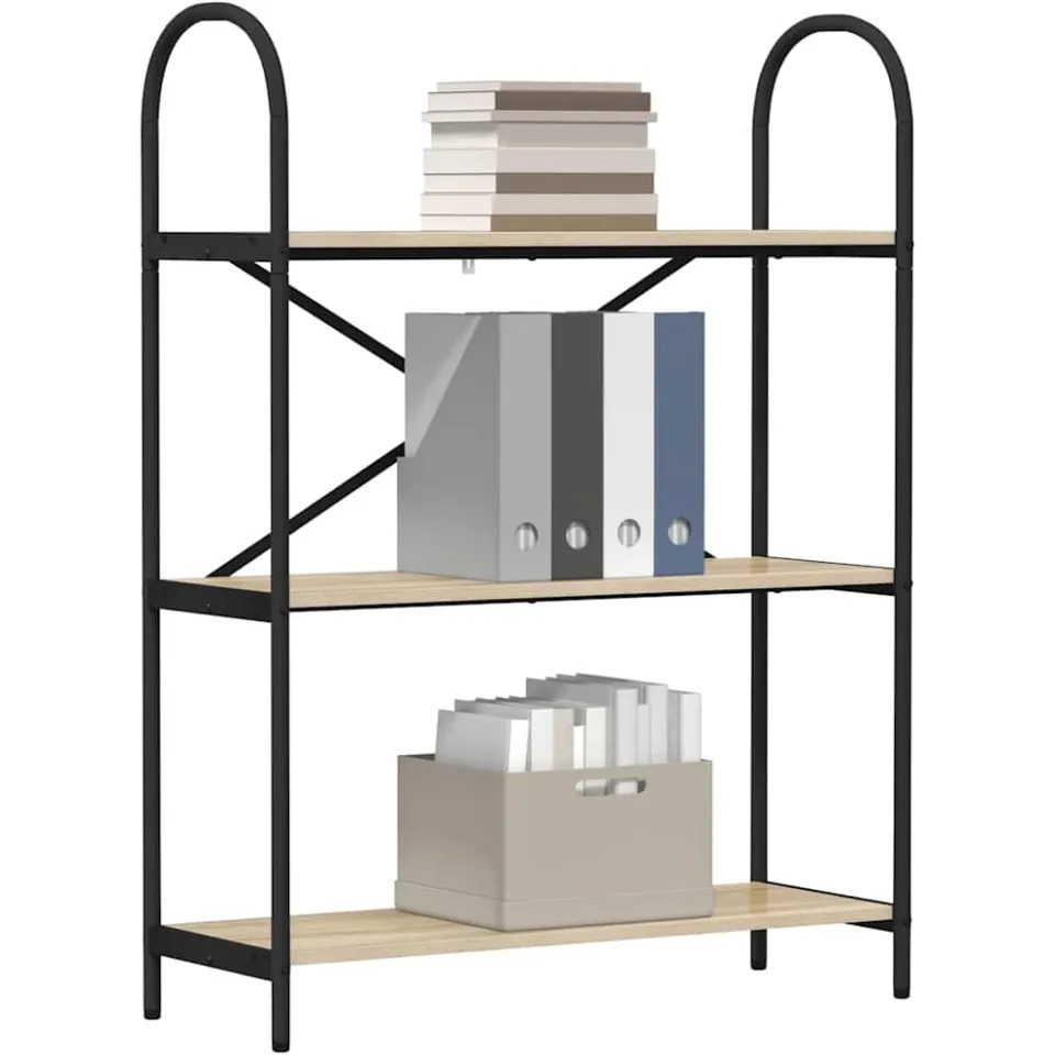 vidaXL Boekenkast 3-laags 80 x 30 x 109 cm Bewerkt hout Sonoma Eiken Bruin