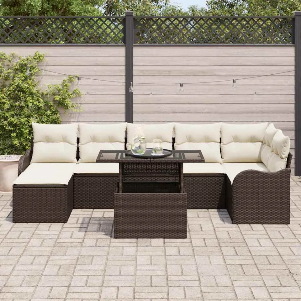 vidaXL Tuin Sofa Set 8 st Bruin [Synthetisch]: Poly Rattan, foto 3