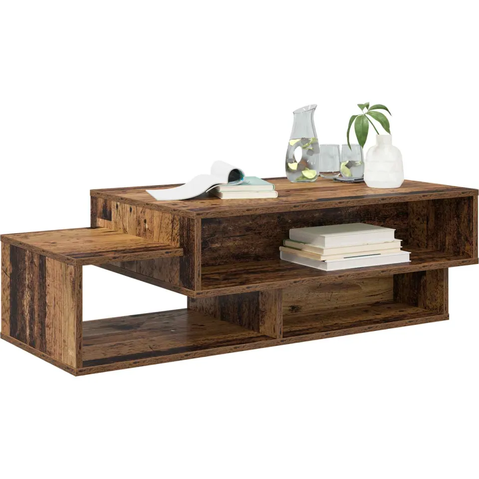 vidaXL Salontafel Oudhout 105 x 50 x 32,5 cm Bewerkt hout bruin, foto 2