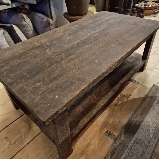 AURA PEEPERKORN SALONTAFEL|RACKTABLE| 120 CM bruin vergrijsd