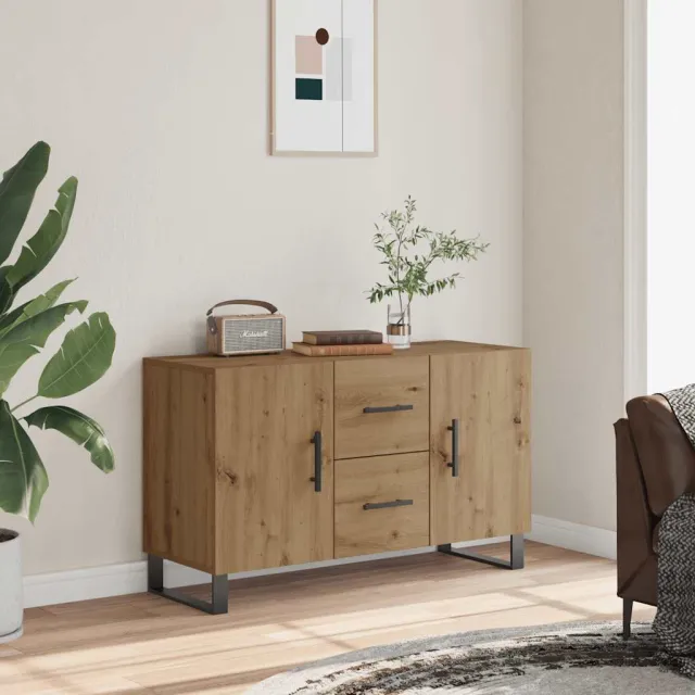 vidaXL Dressoir 100x36x60 cm bewerkt hout artisanaal eikenkleurig, foto 2