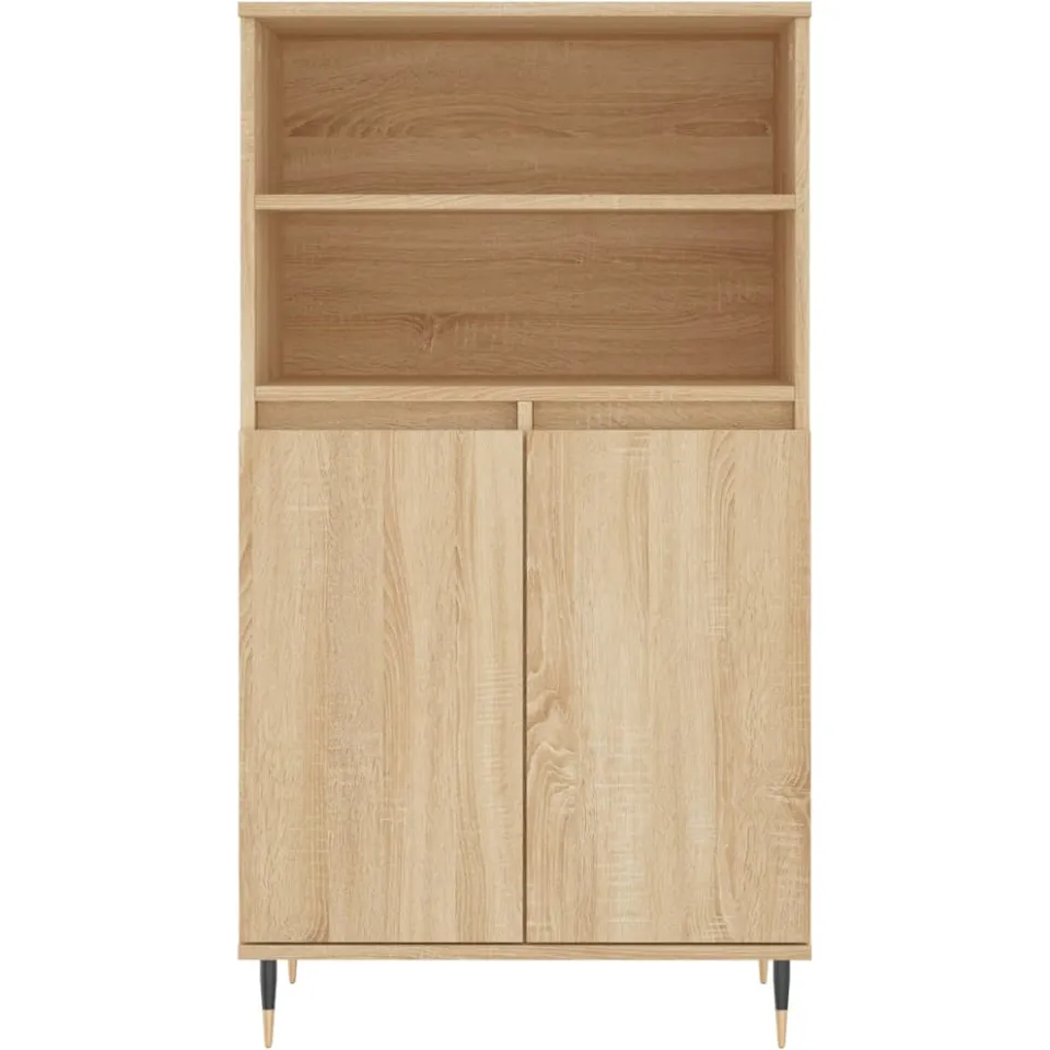 vidaXL Hoge kast 60x36x110 cm bewerkt hout sonoma eikenkleurig Bruin