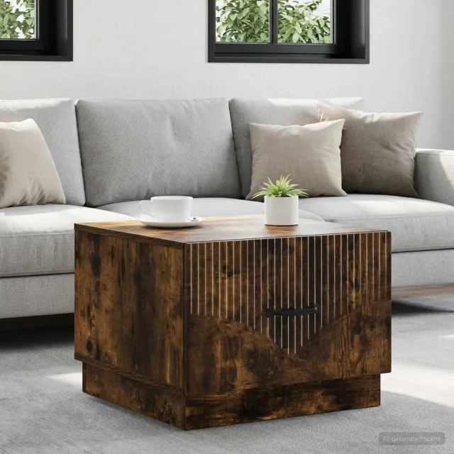 vidaXL Salontafel Gerookt eiken 49 x 50 x 37 cm Bewerkt hout, foto 2