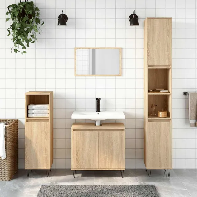 vidaXL Badkamerkast 58x33x60 cm bewerkt hout sonoma eikenkleurig, foto 2