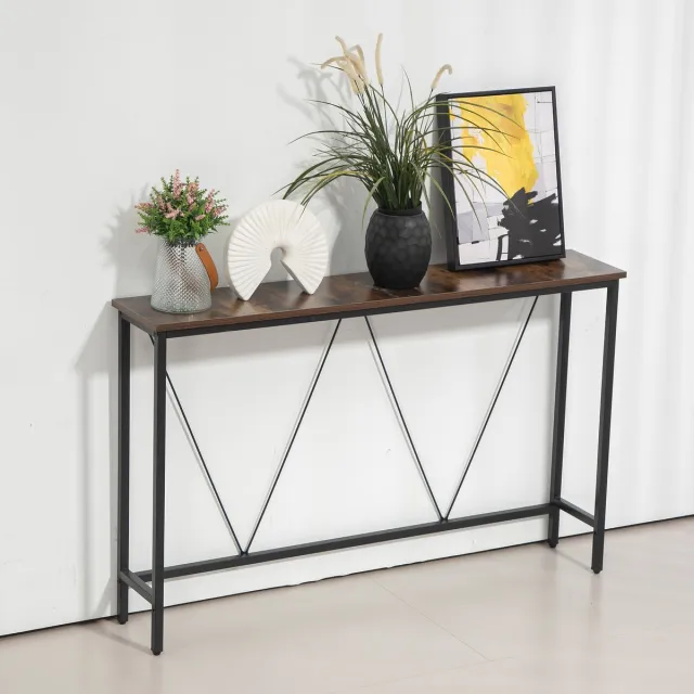 Nuvolix wandtafel - haltafel - sidetable - bruin - hout - 120*23*74CM