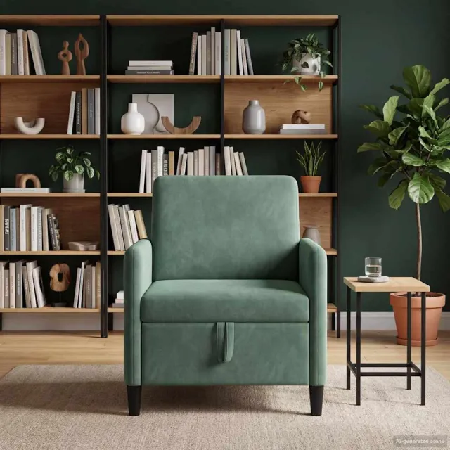 vidaXL Bank met opslag Zeegroen 72 x 78 x 87 cm Polyester