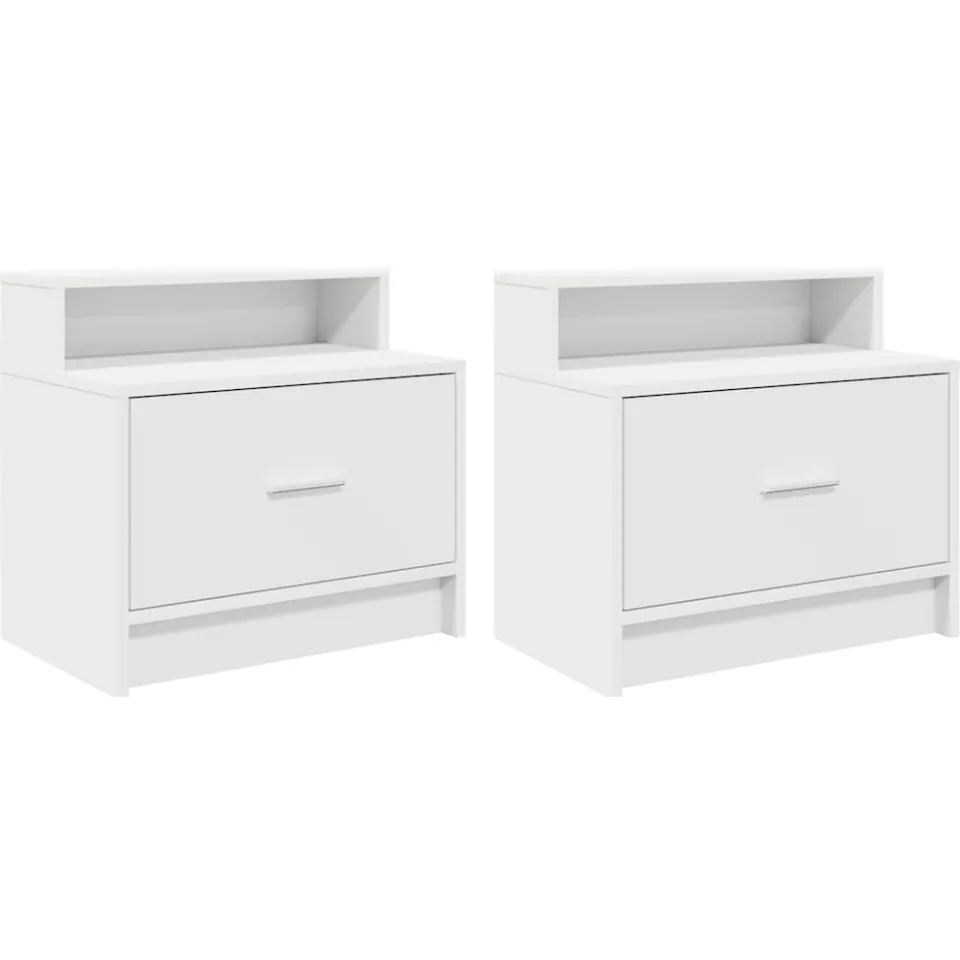 vidaXL Nachtkastjes 2 st met lade 51x31x47 cm wit, foto 3