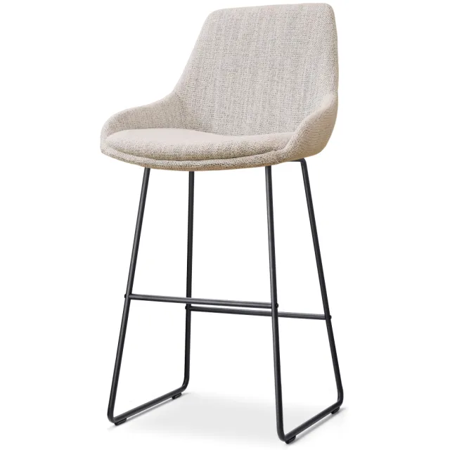 Nolon Nino-Isa barkruk beige gemêleerd - zwart onderstel - 75 cm
