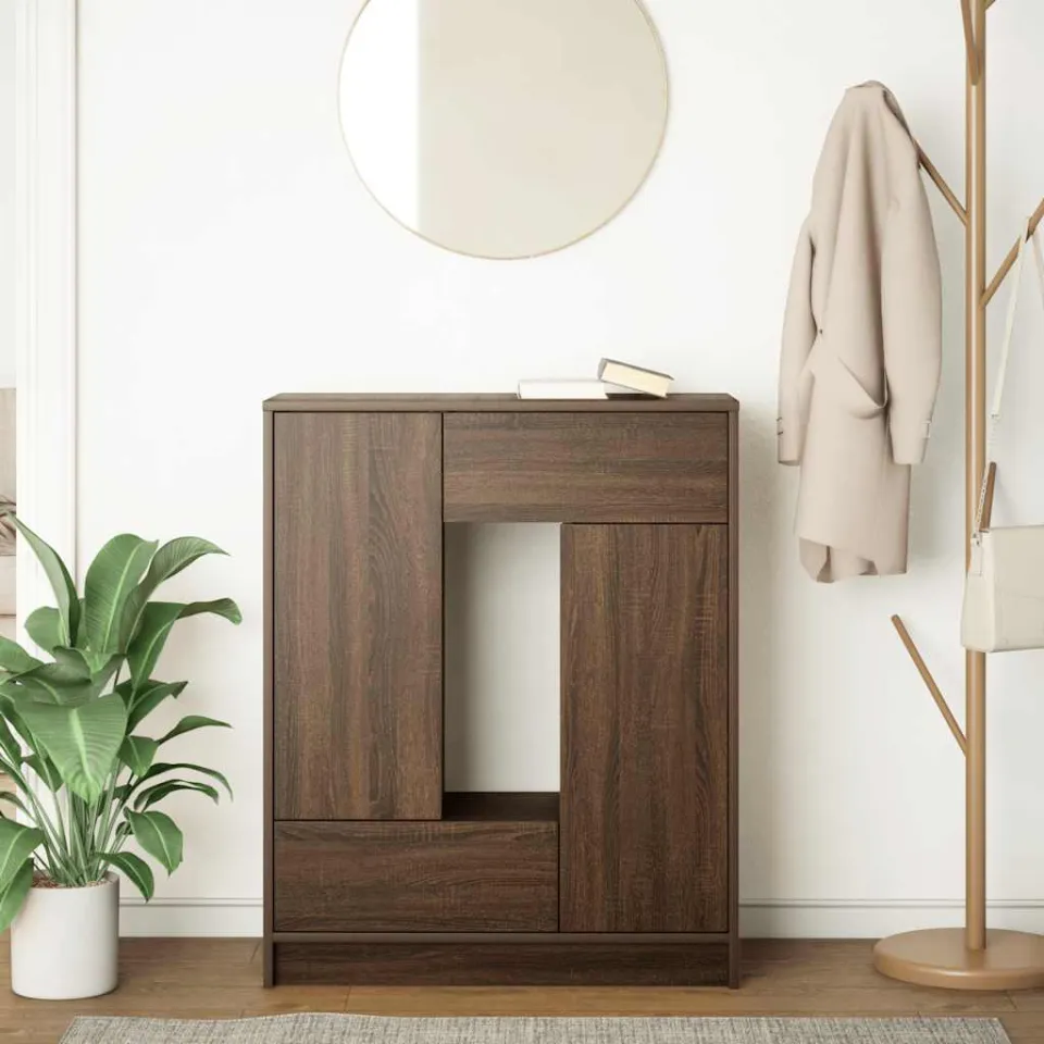 vidaXL Dressoir met lades en deuren 73x31x90 cm bruin eiken, foto 3