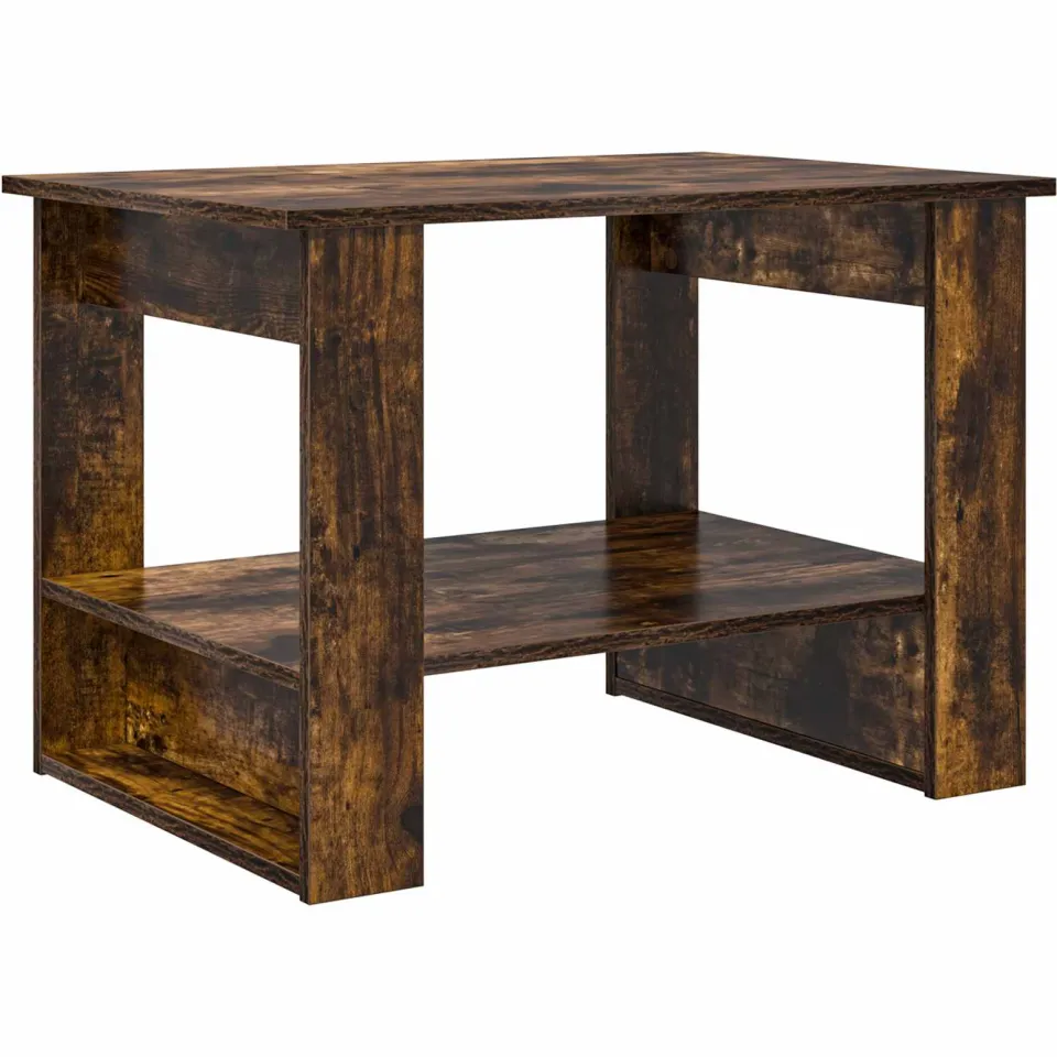 vidaXL Salontafel Gerookt eiken 72 x 50 x 50 cm Bewerkt hout, foto 3