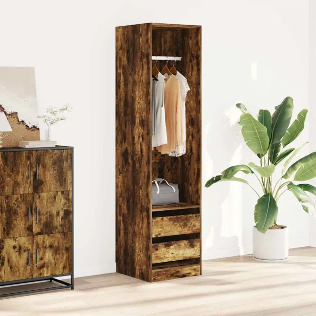 vidaXL Kledingkast met lades 50x50x200 cm bewerkt hout gerookt eiken, foto 2