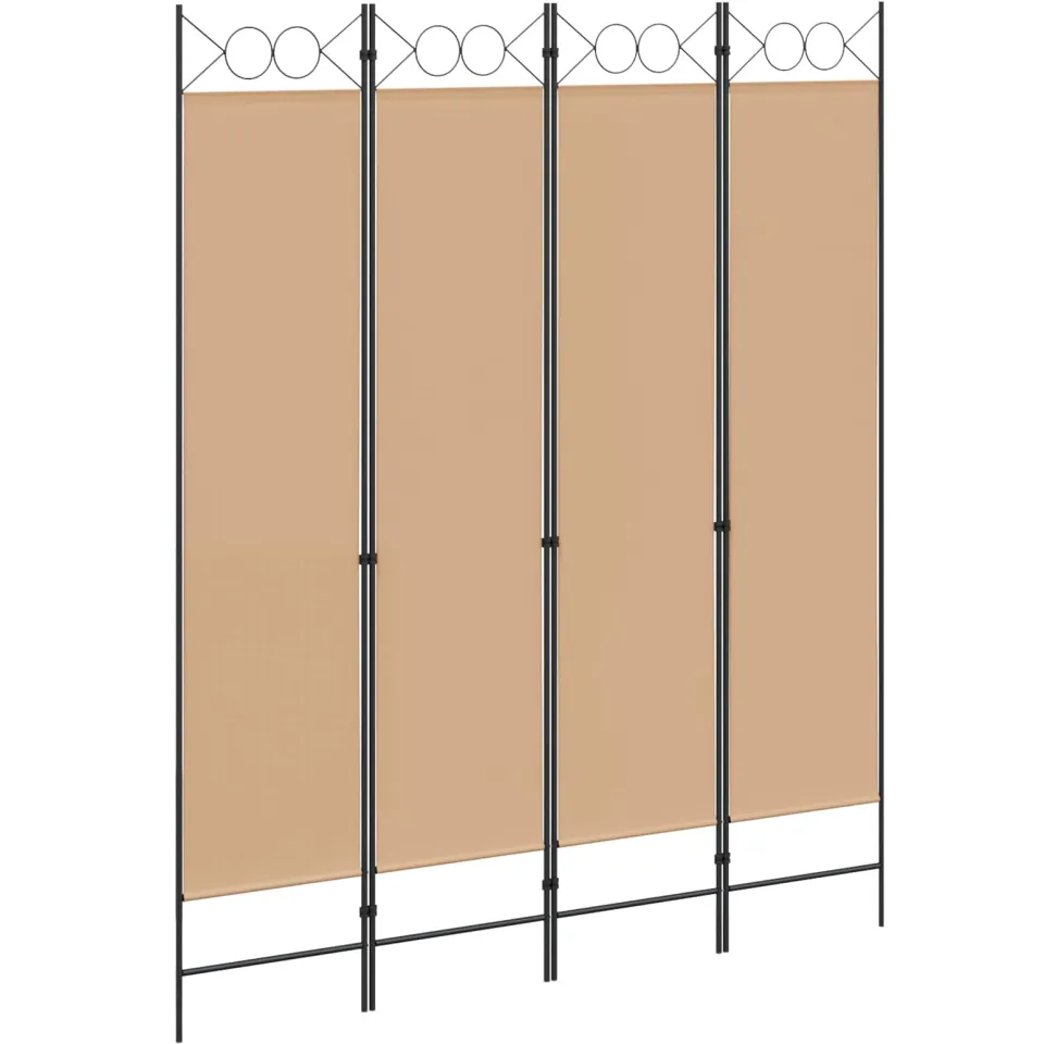 vidaXL 4-panelen roomdivider Beige 160 x 200 cm Stof, foto 3