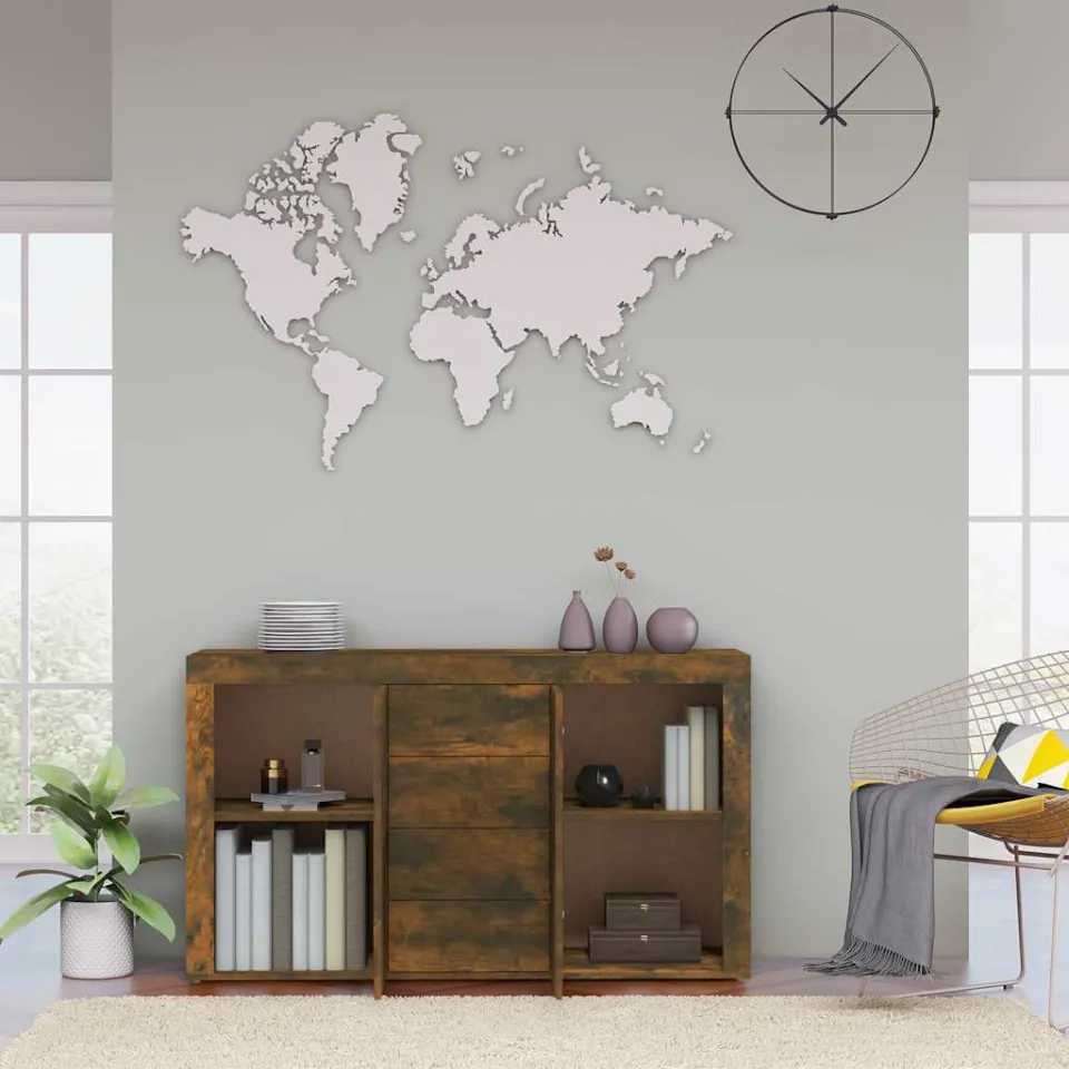 vidaXL Dressoir 120x36x69 cm bewerkt hout gerookt eikenkleurig, foto 3