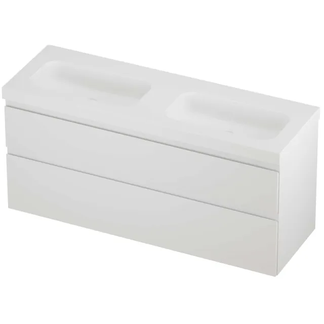 Proline Haga Badmeubelset Polystone Mezza 140x46x66 cm Mat White Mat Wit