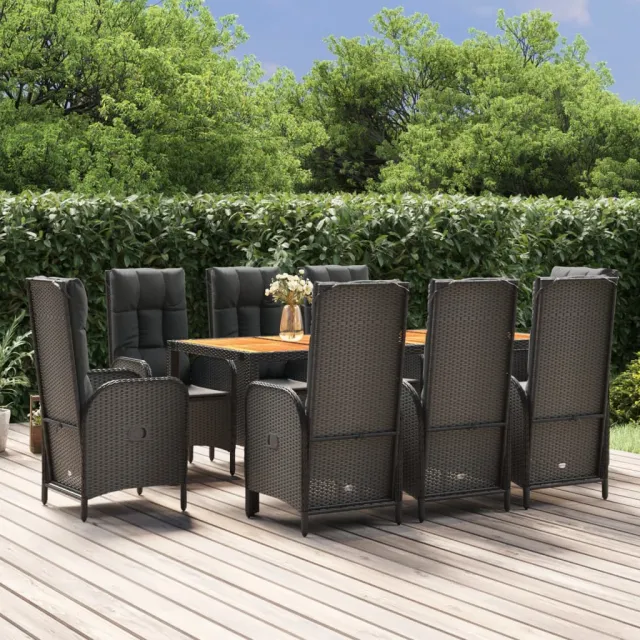 vidaXL 9-delige Tuinset poly rattan zwart, foto 2