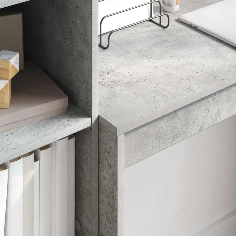 vidaXL Bureau Beton Grijs 90 x 40 x 76 cm, foto 4