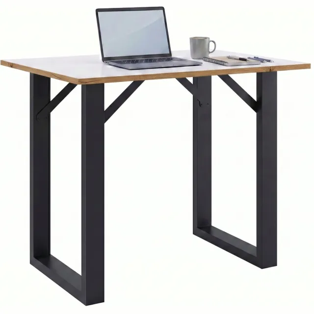 Vcm Bartisch, Stehtisch und Meetingtisch, 138 x 80 x 102 cm, Hochtisch für Küche, Büro und Lounge - Salia Schwarz / Weiß