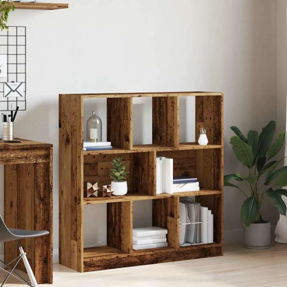 vidaXL Boekenkast 97,5x29,5x100 cm bewerkt hout oud houtkleurig bruin, foto 2