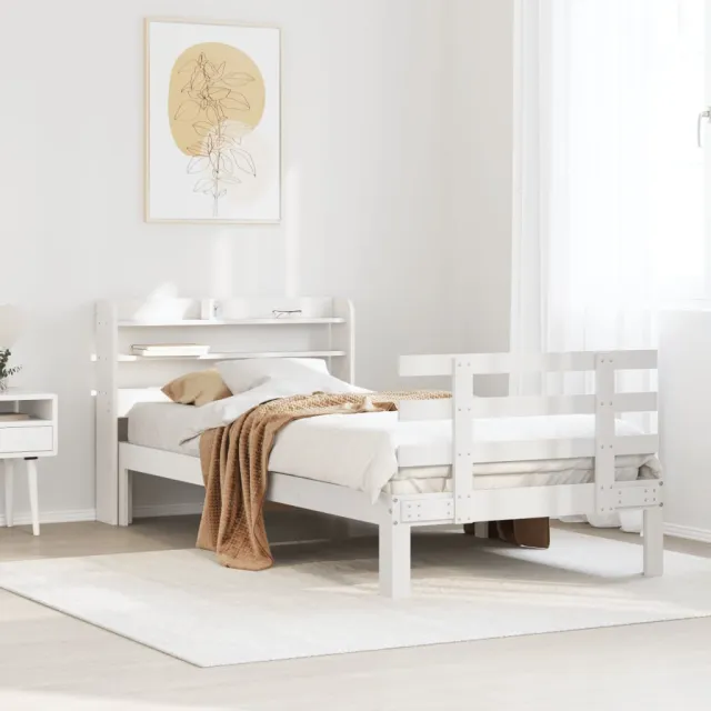 vidaXL Bedframe met hoofdeinde zonder matras 90x190 cm wit