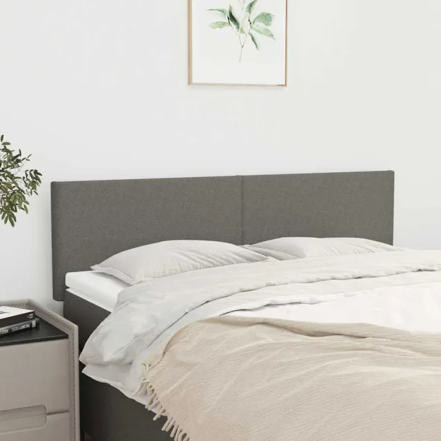 vidaXL Hoofdborden 144x5x78/88 cm stof donkergrijs grijs