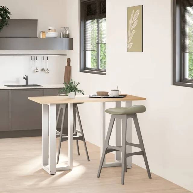 vidaXL Bartafelpoten 2 st T-vormig 50x35x(90-91) cm staal wit