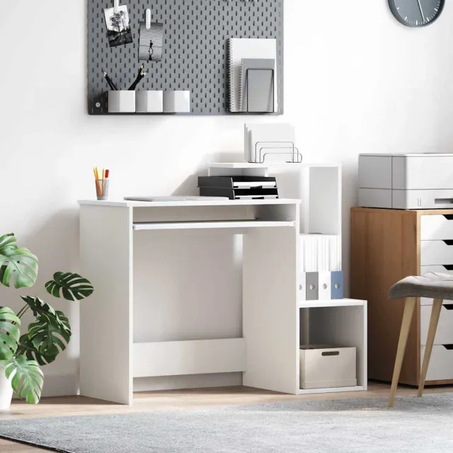 vidaXL Bureau Wit 106 x 41 x 88,5 cm Bewerkt hout, foto 2