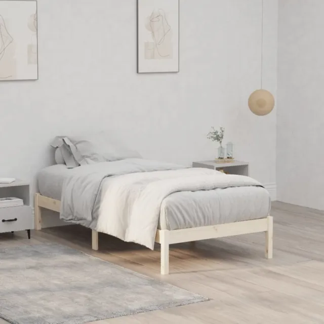 vidaXL Bedframe zonder matras massief grenenhout 100x190 cm twin Bruin