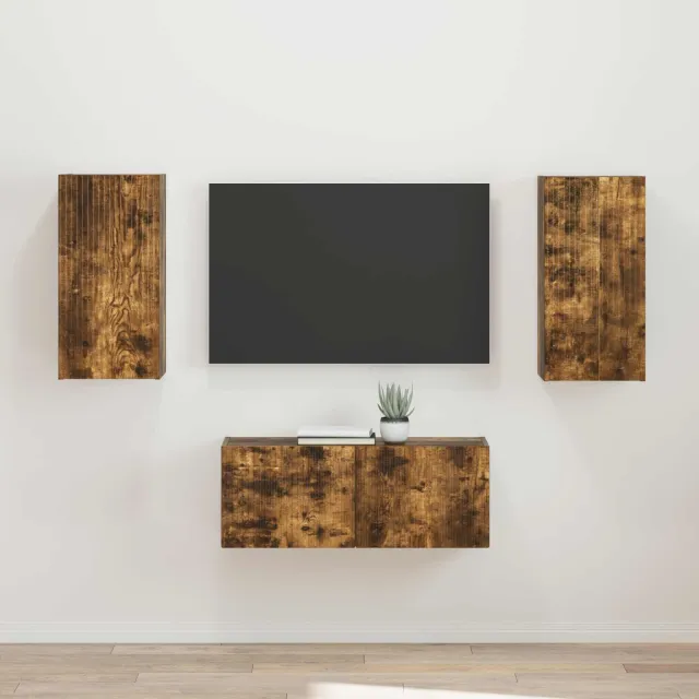 vidaXL Tv-meubelset 2 st 78,5 x 31 x 30 cm Gerookt eiken Bruin