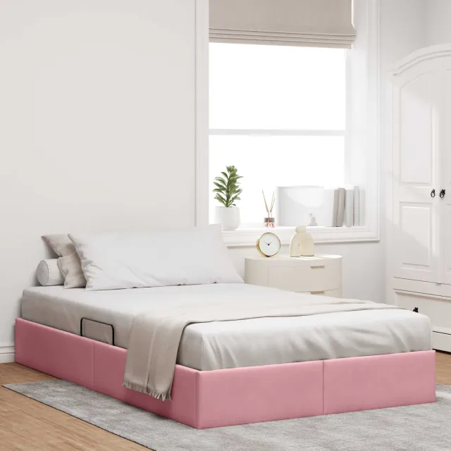 vidaXL Ottoman Bedframe Roze 120 x 200 cm Fluweel