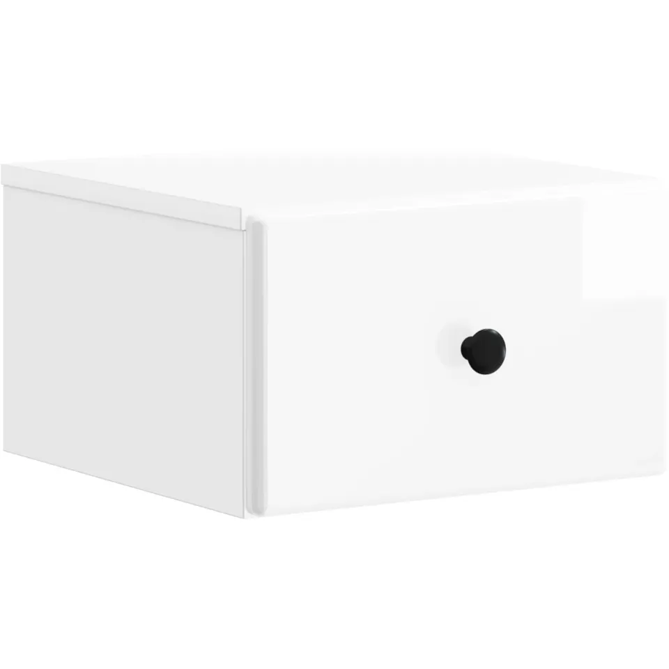 vidaXL Wandbeugel Bedkast Hoogglans Wit 34,5 x 33 x 20 cm Bewerkt hout, foto 3