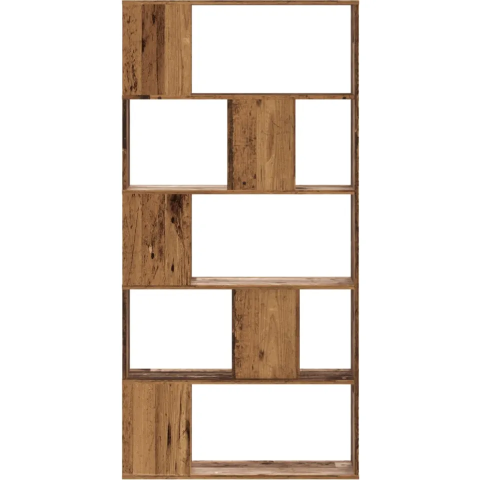 vidaXL Boekenkast 5-laags 80,5x23,5x162,5 cm bewerkt hout oud hout bruin, foto 2