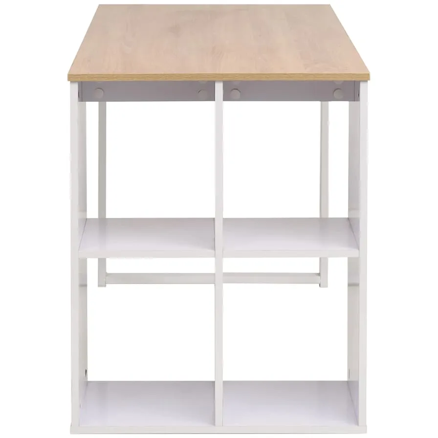 vidaXL Schrijftafel 120x60x75 cm eikenkleur en wit, foto 4