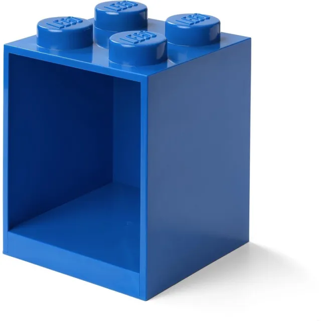 Lego Iconic Brick Boekenplank - 4 Noppen - Blauw