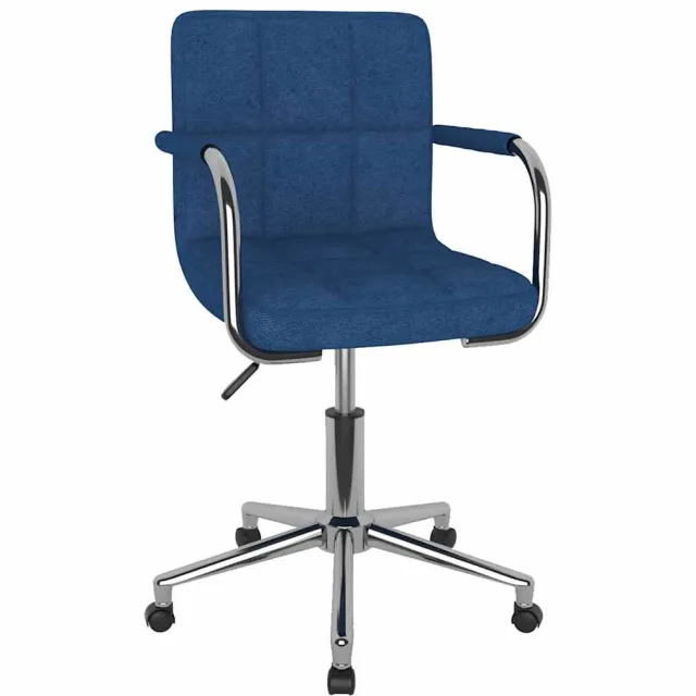 vidaXL Eetkamerstoel draaibaar stof blauw