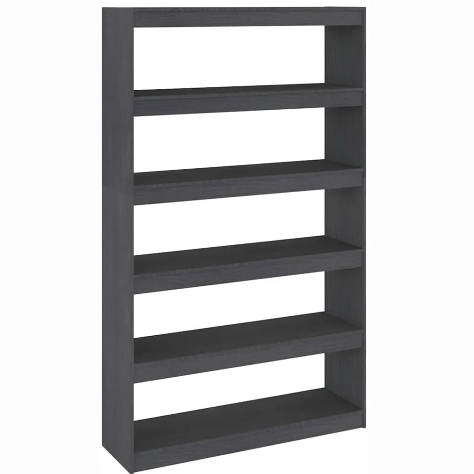 vidaXL Boekenkast/kamerscherm 100x30x167,5 cm massief grenenhout grijs