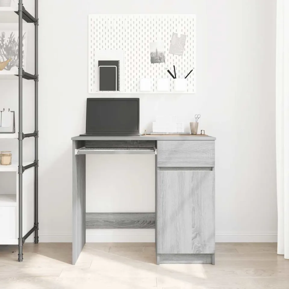 vidaXL Bureau 86x49x76 cm spaanplaat grijs sonoma, foto 3
