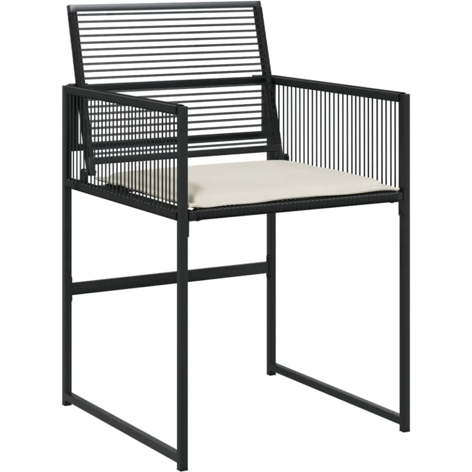vidaXL 13-delige Tuinset met kussens poly rattan zwart