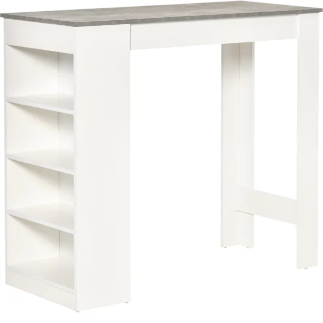Hoohohoo Bartafel met 4 planken 115x50x102,7 cm wit en grijs