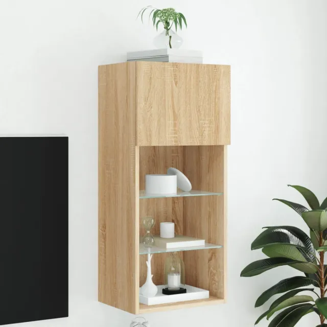 vidaXL Tv-meubel met LED-verlichting 40,5x30x90 cm sonoma eikenkleurig Bruin