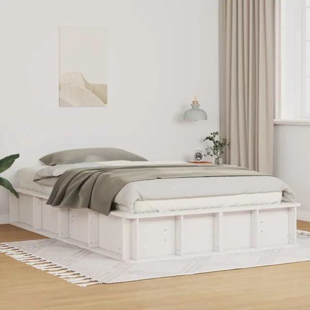vidaXL Bedframe Wit 120 x 190 cm Massief grenenhout