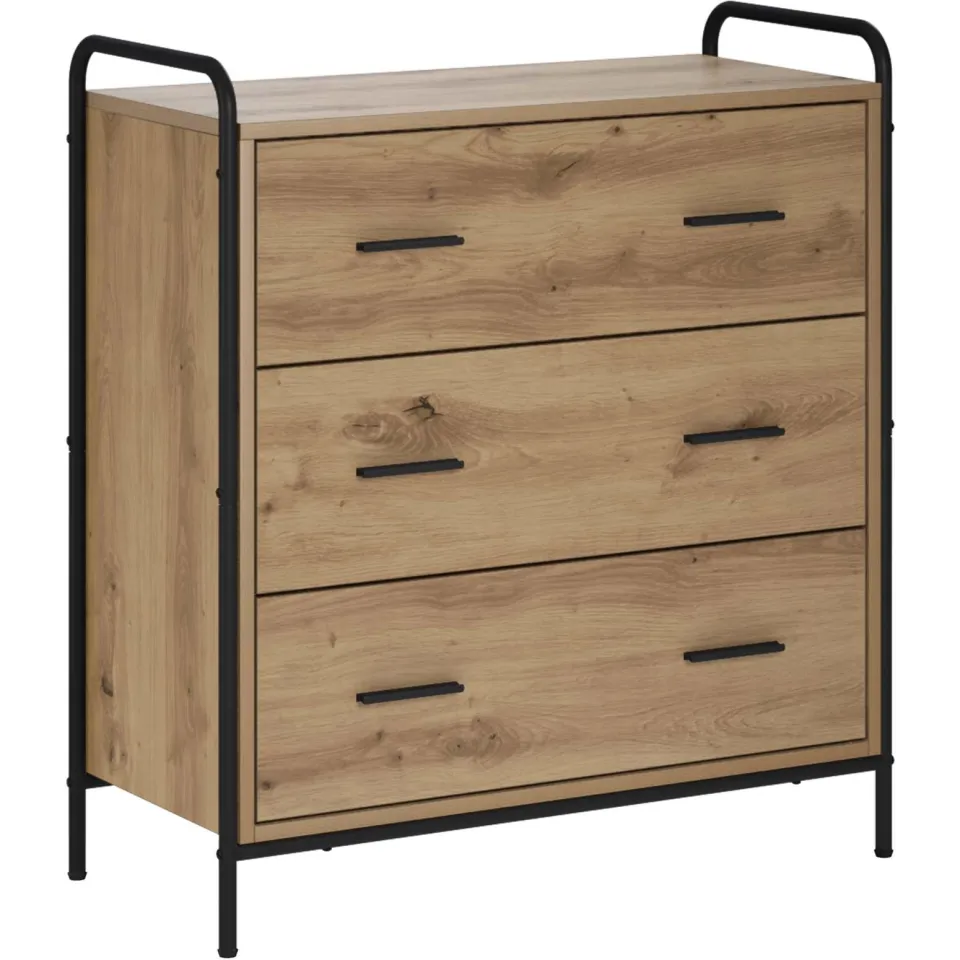 vidaXL Dressoir Artisanaal eiken 97 x 33 x 81 cm Bewerkt hout, foto 3