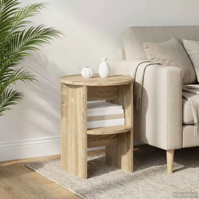 vidaXL Bijzetkast 2 st Sonoma Eiken Ø40 x 50 cm Geconstrueerd hout Bruin