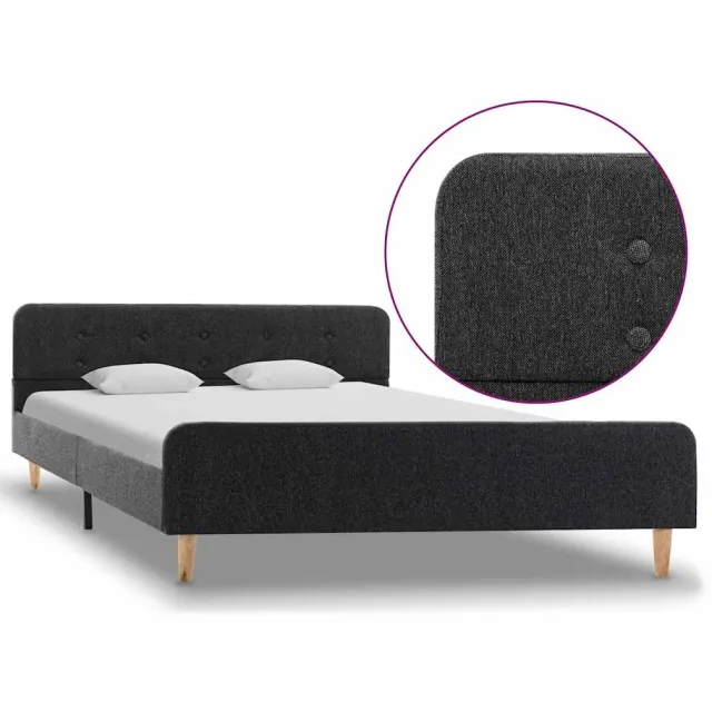 vidaXL Bedframe jute donkergrijs 160x200 cm