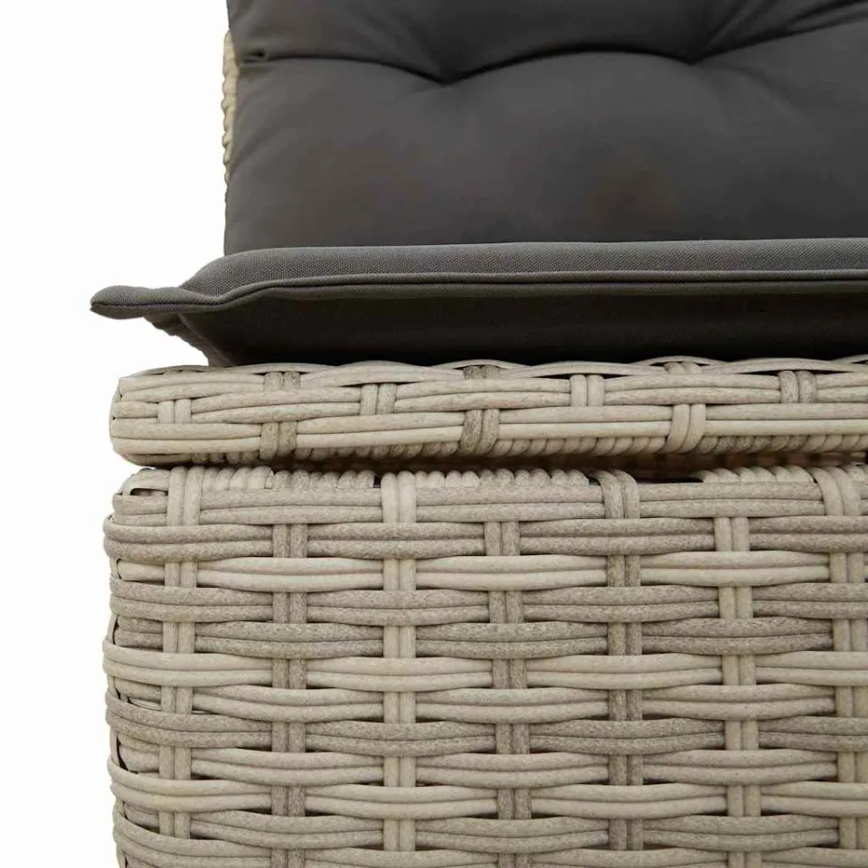 vidaXL Tuin Sofa Set 10 st Lichtgrijs poly rattan, foto 4