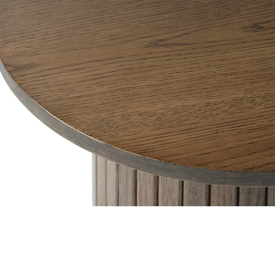 Olivine Lenn houten bijzettafel gerookt eiken - Ø50 cm, foto 4
